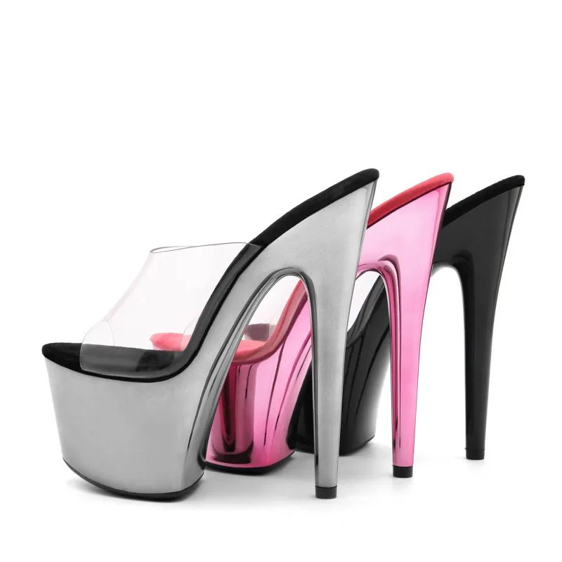 Туфли женские на высоком каблуке 15 см пикантные мюли модная обувь с рисунком