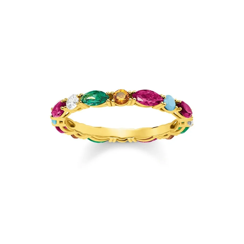 Фото Филигранное кольцо с разноцветными камнями золотого цвета кольца для женщин и(Aliexpress на русском)