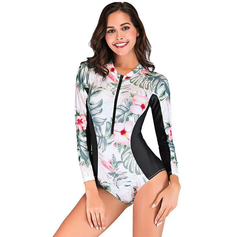 One-Piece Rashguard Women Zipper Swimwear Floral Print Surf Wear Long Sleeves Swimsuit High Neck Diving Shirt M-3XL Surf Clothes
One-Piece Rashguard Women Zipper Swimwear Floral Print Surf Wear Long Sleeves Swimsuit High Neck Diving Shirt M-3XL Surf Clothes