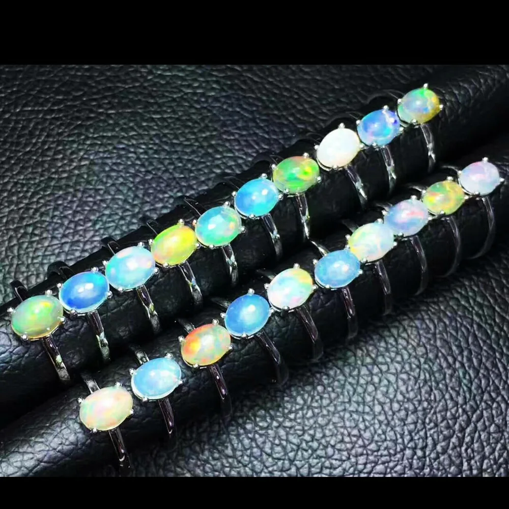Hot Sale Multicolor Opal Ring Real Natural Opal Oval 6x8mm 100% 925 Sterling Silver Wedding Rings Women Adjustable Rings Size
Hot Sale Multicolor Opal Ring Real Natural Opal Oval 6x8mm 100% 925 Sterling Silver Wedding Rings Women Adjustable Rings Size