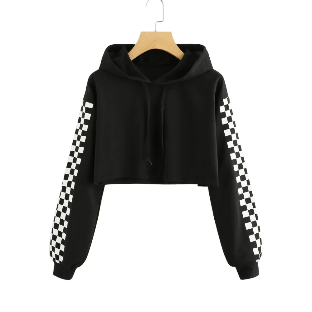 XUANCOOL Women Crop Top Fashion Autumn Plaid Long Sleeve Pullover Hooded Sweatshirts Ladies Hoodies Kpop Moletom Feminino
XUANCOOL Women Crop Top Fashion Autumn Plaid Long Sleeve Pullover Hooded Sweatshirts Ladies Hoodies Kpop Moletom Feminino