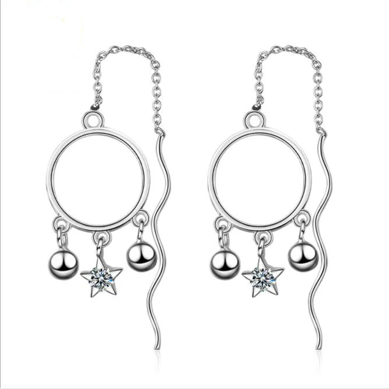 KOFSAC New Charm 925 Sterling Silver Earrings For Women Simple Shiny CZ Star Round Drop Earring Wavy Ear Line Fine Jewelry Gifts
KOFSAC New Charm 925 Sterling Silver Earrings For Women Simple Shiny CZ Star Round Drop Earring Wavy Ear Line Fine Jewelry Gifts
