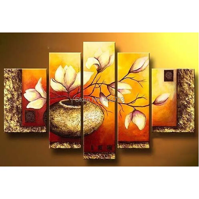 5 Pcs/Lot Golden Bottle Elegent Flowers Picture Painting 100% Hand-Painted Modern Oil Paintings On Canvas Wall Art Deco
5 Pcs/Lot Golden Bottle Elegent Flowers Picture Painting 100% Hand-Painted Modern Oil Paintings On Canvas Wall Art Deco