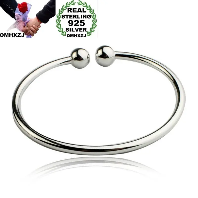 OMHXZJ Wholesale Personality Fashion OL Woman Girl Gift Silver Simple Blank Open 925 Sterling Silver Cuff Bangle Bracelet BR163
OMHXZJ Wholesale Personality Fashion OL Woman Girl Gift Silver Simple Blank Open 925 Sterling Silver Cuff Bangle Bracelet BR163
