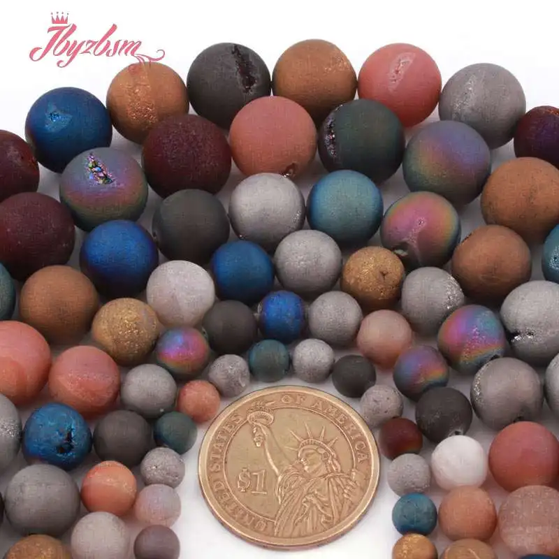 6,8,10,12mm Round Beads Multicolor Druzy Natural Agates Stone Loose Beads for Women Men Necklace Bracelet DIY Jewelry Making 15"
6,8,10,12mm Round Beads Multicolor Druzy Natural Agates Stone Loose Beads for Women Men Necklace Bracelet DIY Jewelry Making 15"