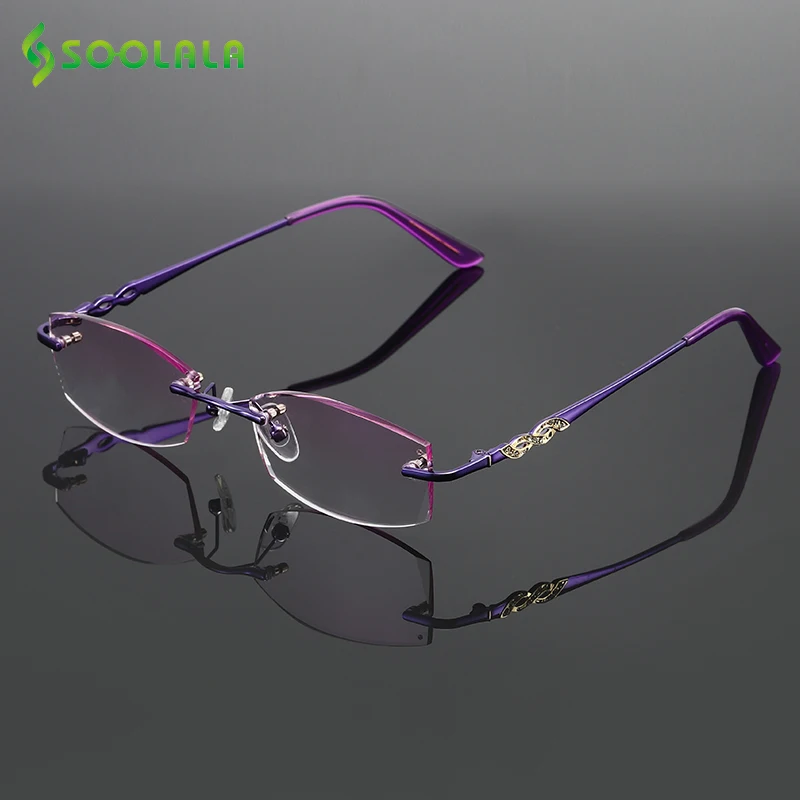 SOOLALA Rhinestone Reading Glasses Diamond Cutting Coated Titanium Alloy Rimless Gradient Presbyopic Reading Glasses Women Men
SOOLALA Rhinestone Reading Glasses Diamond Cutting Coated Titanium Alloy Rimless Gradient Presbyopic Reading Glasses Women Men