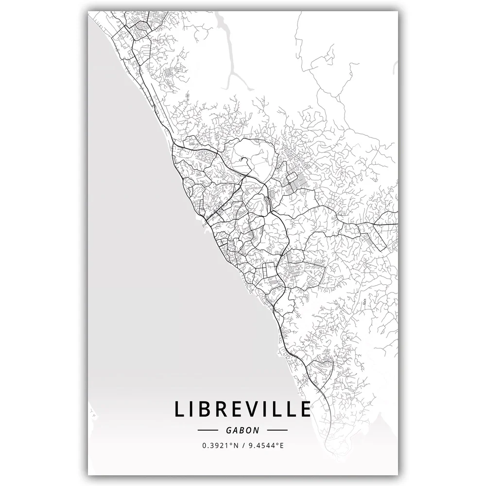 Libreville Gabon Map Poster