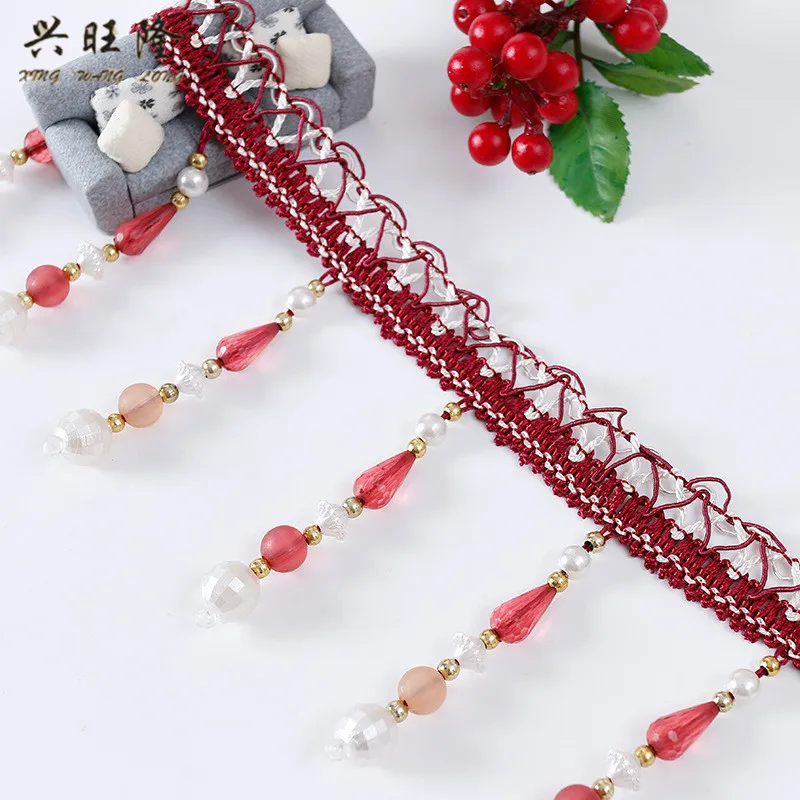 12M/Lot Crystal Beads Curtain Lace Trims Sofa Stage Valance Decor Curtain Accessories Tassel Fringe Lace Ribbon DIY Sewing
12M/Lot Crystal Beads Curtain Lace Trims Sofa Stage Valance Decor Curtain Accessories Tassel Fringe Lace Ribbon DIY Sewing