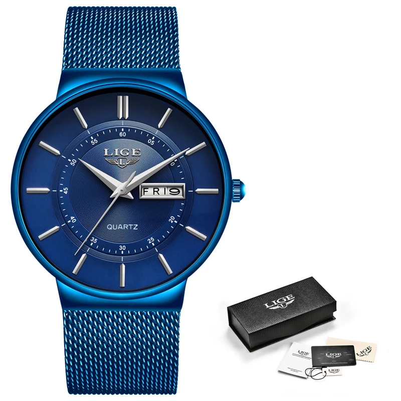 LIGE 2019 New Blue Quartz Watch Mens Watches Top Brand Luxury Simple All Steel Waterproof Wrist Watch Clock For Men Reloj Hombre
LIGE 2019 New Blue Quartz Watch Mens Watches Top Brand Luxury Simple All Steel Waterproof Wrist Watch Clock For Men Reloj Hombre