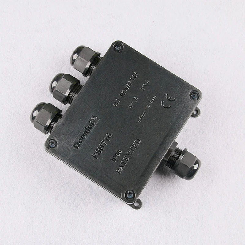 Waterproof junction box wiring shell plastic IP68 one into three out of the bottom line box with terminal
Waterproof junction box wiring shell plastic IP68 one into three out of the bottom line box with terminal