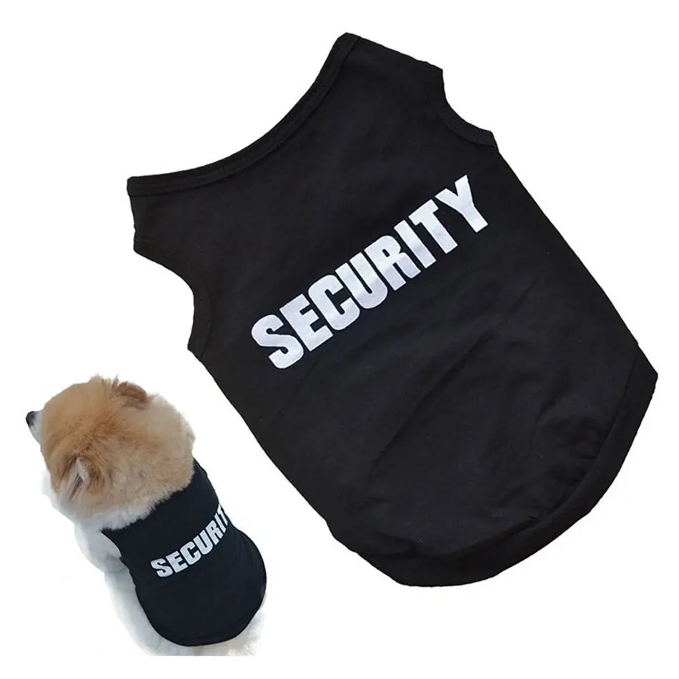 Summer and Autumn SECURITY Black Dog Shirt Cotton Casual Pet Vest Comfortable Dog Costume Puppy T-Shirt Breathable Dog Clothes
Summer and Autumn SECURITY Black Dog Shirt Cotton Casual Pet Vest Comfortable Dog Costume Puppy T-Shirt Breathable Dog Clothes