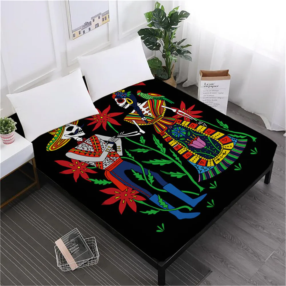 Girls Sweet Halloween Bed Sheet Sugar Skull Fitted Sheet Rose Flowers Print Bedclothes Mattress Cover Day of the Dead D40
Girls Sweet Halloween Bed Sheet Sugar Skull Fitted Sheet Rose Flowers Print Bedclothes Mattress Cover Day of the Dead D40