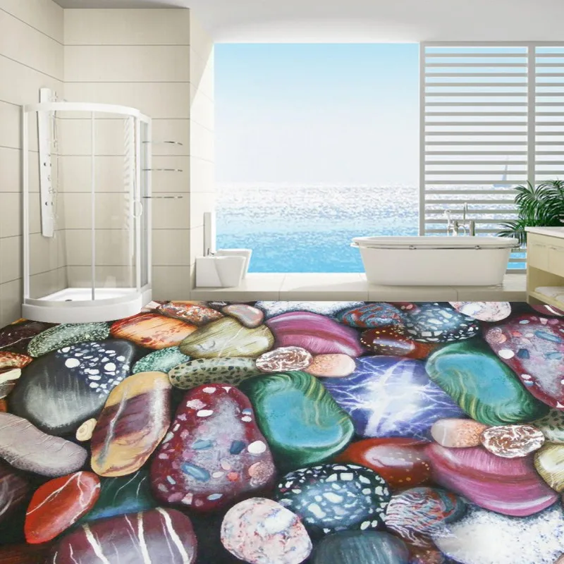 Free shipping Naked eye 3D color pebble floor stickers waterproof thickened flooring mural living room walls bathroom wallpaper
Free shipping Naked eye 3D color pebble floor stickers waterproof thickened flooring mural living room walls bathroom wallpaper