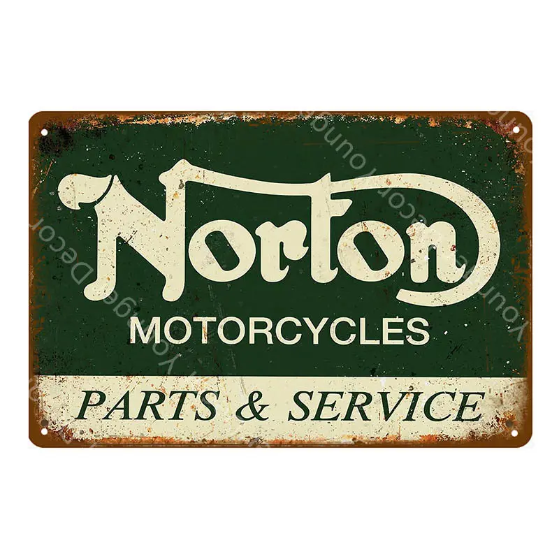 Знаки из металла для мотоциклов Triumph Norton Custom Motors Iron Poster Pub Bar Garage Vintage Wall Decoration.