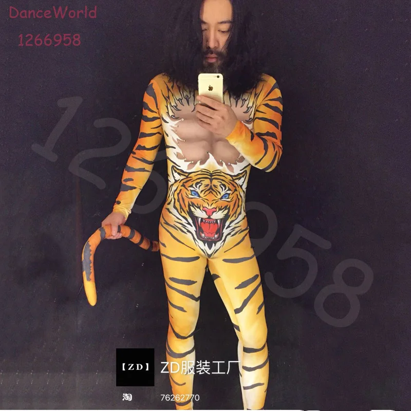 2018 new sexy fashion tiger pattern nightclub club party Mens bodysuit costume freeshipping
2018 new sexy fashion tiger pattern nightclub club party Mens bodysuit costume freeshipping
