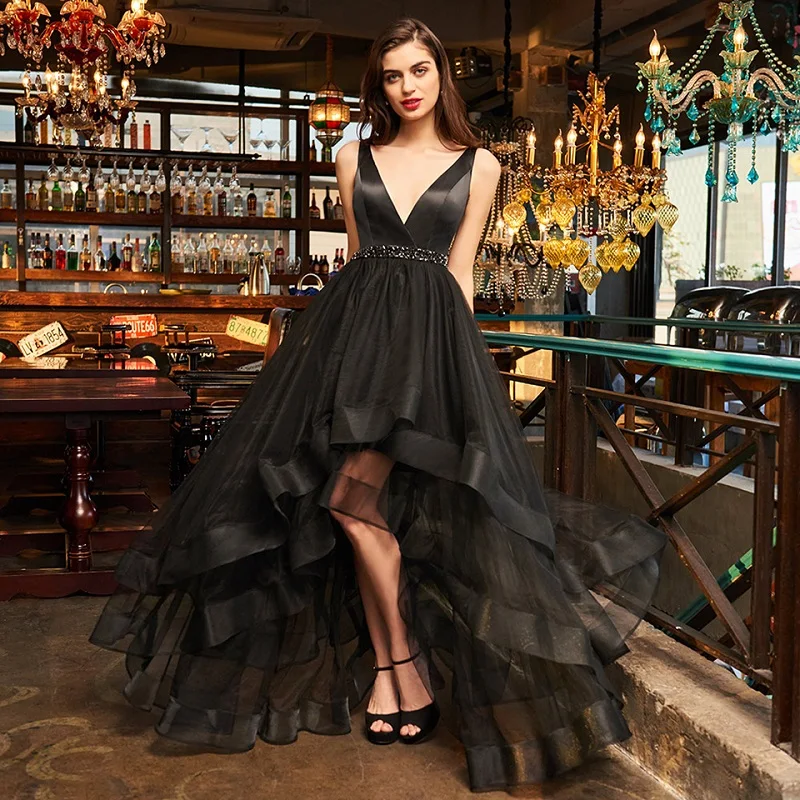 Tanpell v neck cocktail dresses sexy black sleeveless tea length a line dress women prom party customed beading cocktail dress
Tanpell v neck cocktail dresses sexy black sleeveless tea length a line dress women prom party customed beading cocktail dress
