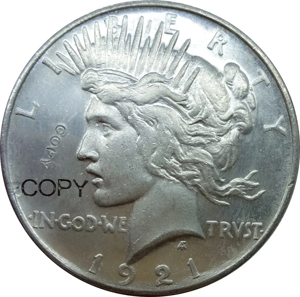 Untied States Of American 1 Dollar Peace Dollar 1921 P Cupronickel Silver Plated Copy Coins
Untied States Of American 1 Dollar Peace Dollar 1921 P Cupronickel Silver Plated Copy Coins