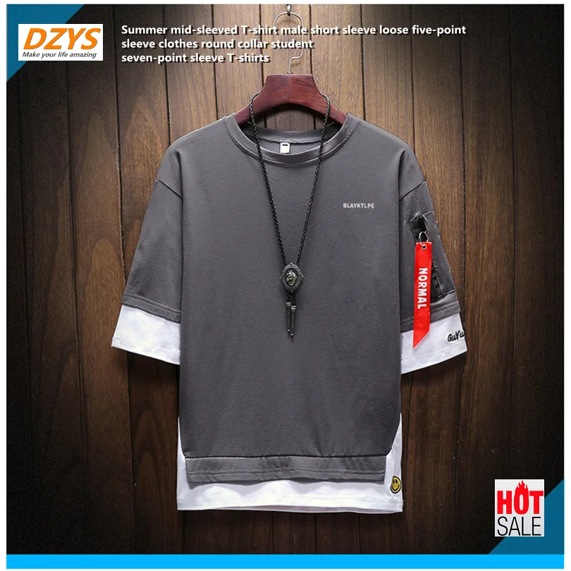 Summer mid-sleeved T-shirt male short sleeve loose five-point sleeve clothes round collar student seven-point sleeve T-shirts
Summer mid-sleeved T-shirt male short sleeve loose five-point sleeve clothes round collar student seven-point sleeve T-shirts