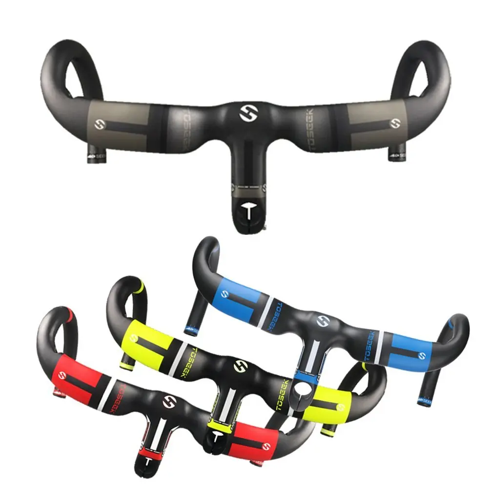 TOSEEK FULL Carbon Integrated Handlebar Stem Uplift Style For Racing Road Bike 28.6mm 400/420/440mm With 80/90/100/110/120mm
TOSEEK FULL Carbon Integrated Handlebar Stem Uplift Style For Racing Road Bike 28.6mm 400/420/440mm With 80/90/100/110/120mm