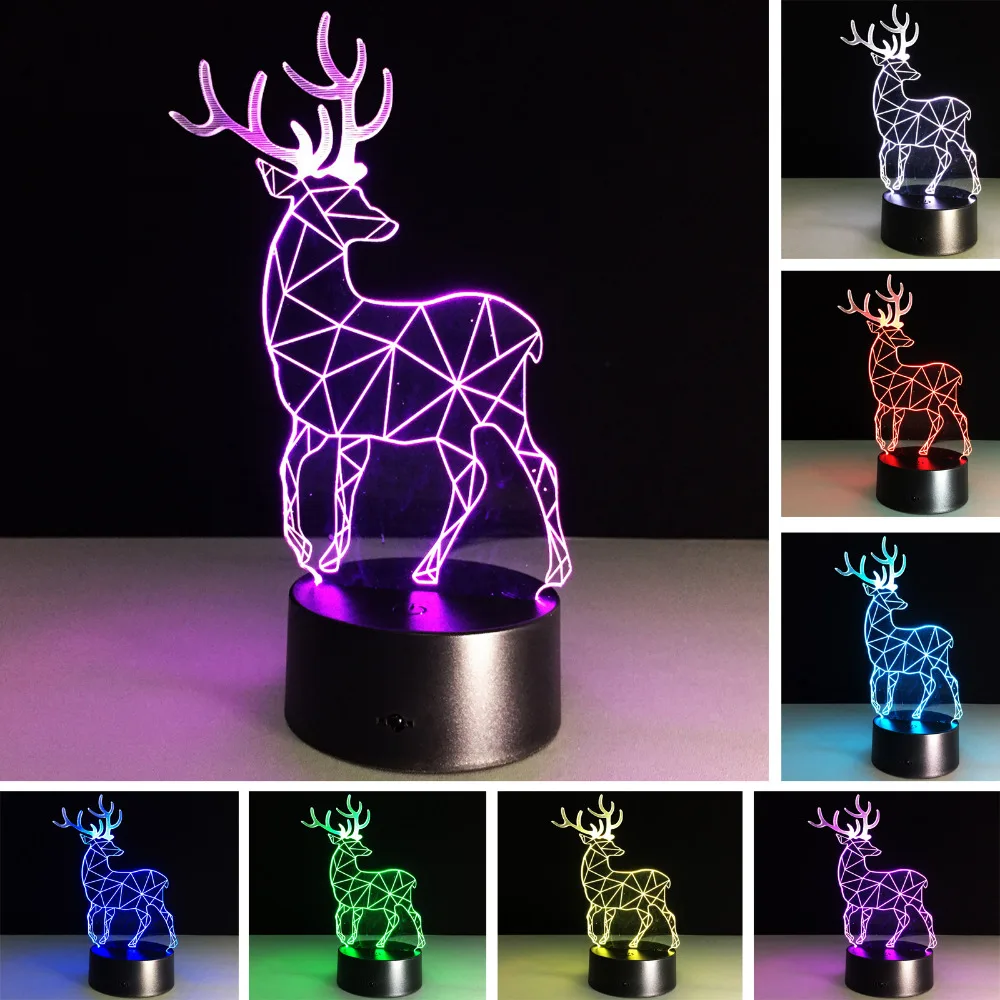 Новинка детские лампы для дня в коробке 3D RGB Ночной светильник Рождественский