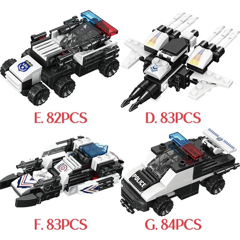 642pcs 8 in 1 Police Robot Building Blocks Compatible City SWAT Mech Team Armored Ares Police Bricks Educational Toys for Kids
642pcs 8 in 1 Police Robot Building Blocks Compatible City SWAT Mech Team Armored Ares Police Bricks Educational Toys for Kids