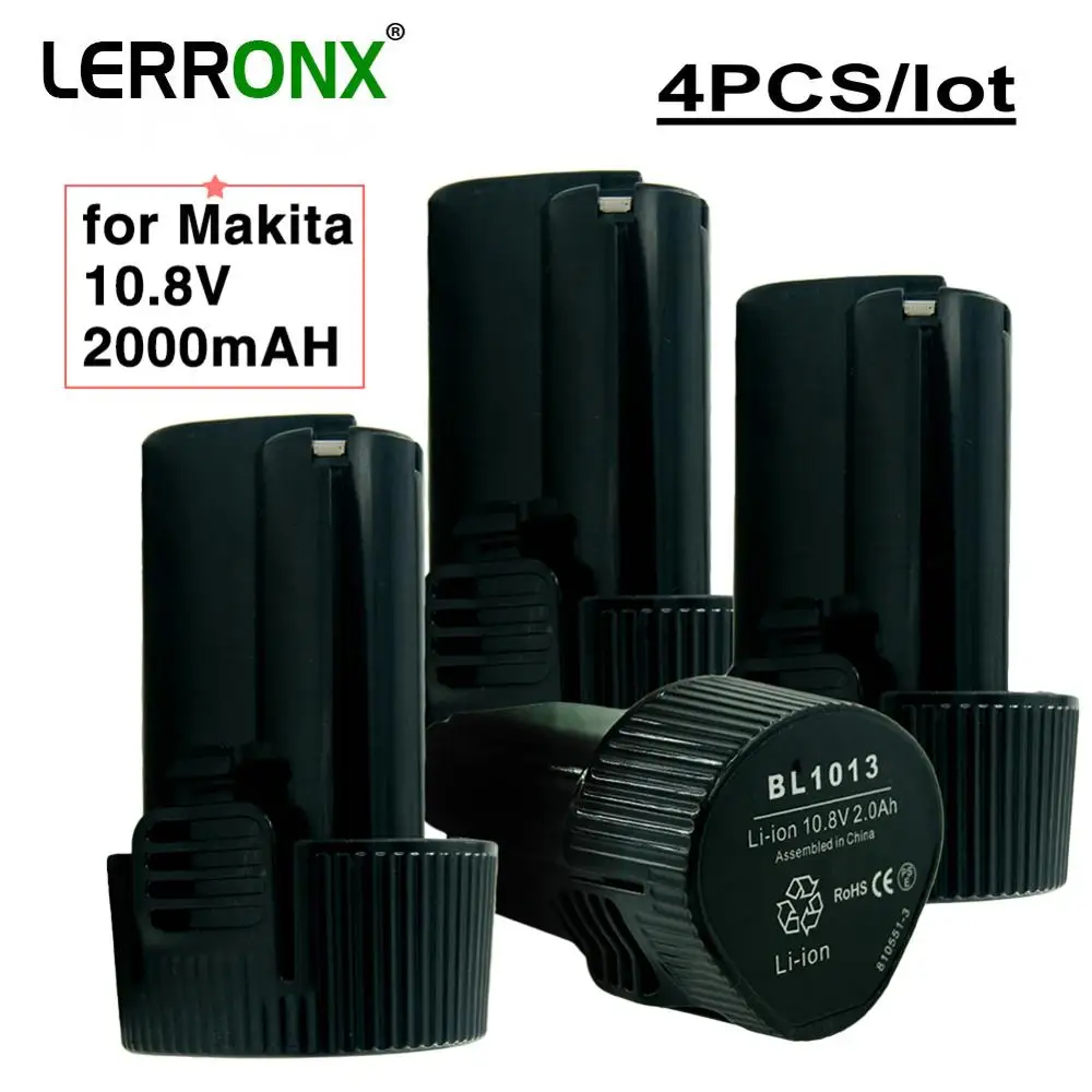 Литий ионный перезаряжаемый аккумулятор для Makita DF330D TD090D 4 шт. 10 8 В 12 2000 мАч BL1013 BL1014