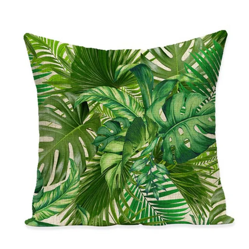 Fashion Tropical Green Pink Leaf Flamingo Flowers Star Wings Decorative Sofa Cushion Home Pillows | Дом и сад