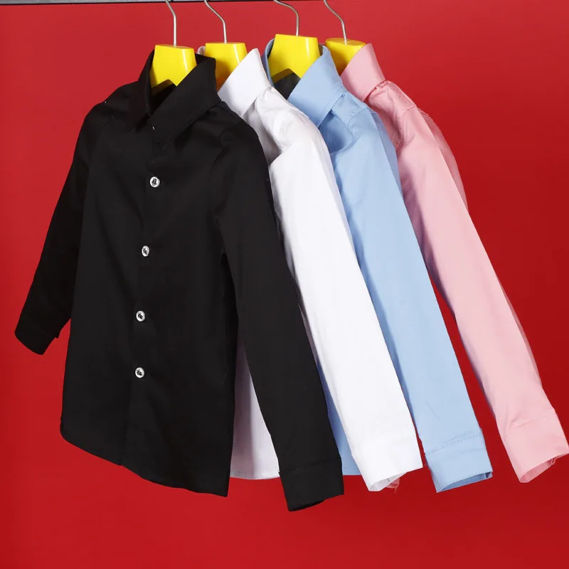 Boys Solid Color Shirt Children's Suit With Shirt Kids White Black Blue Long-sleeved Cotton Clothes Boys Plus Velvet Thick Tops
Boys Solid Color Shirt Children's Suit With Shirt Kids White Black Blue Long-sleeved Cotton Clothes Boys Plus Velvet Thick Tops