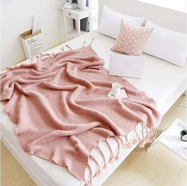 Cozy Chunky Knit Decorative Throw Blanket with Braided Fringe All-season for Sofa 51" x 67"
Cozy Chunky Knit Decorative Throw Blanket with Braided Fringe All-season for Sofa 51" x 67"