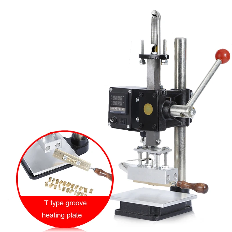 220V Manual Hot Foil Stamping Machine 500W T-slot Pressure Mark Machine for PVC leather PU Paper Embossing Bronzing Tool M Size
220V Manual Hot Foil Stamping Machine 500W T-slot Pressure Mark Machine for PVC leather PU Paper Embossing Bronzing Tool M Size