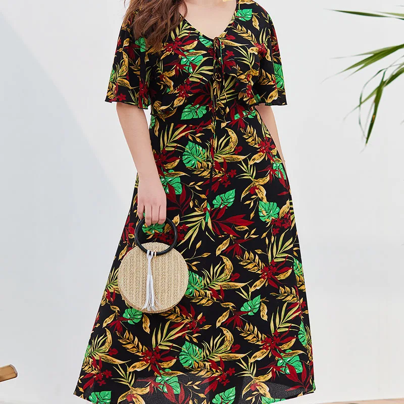 Womens Holiday Maxi Long Dress Fashion Floral Printed Summer Female Beach Casual Split Vestidos Sexy V-neck Loose Style Plus 4XL
Womens Holiday Maxi Long Dress Fashion Floral Printed Summer Female Beach Casual Split Vestidos Sexy V-neck Loose Style Plus 4XL