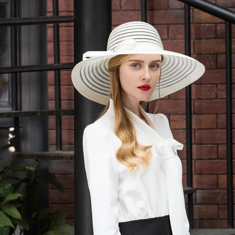 Lady New Designer Original Fedoras White Hat Female Summer Sunshade Linen Sunscreen Cap Female Wide Brim Organza Hat B-8189
Lady New Designer Original Fedoras White Hat Female Summer Sunshade Linen Sunscreen Cap Female Wide Brim Organza Hat B-8189