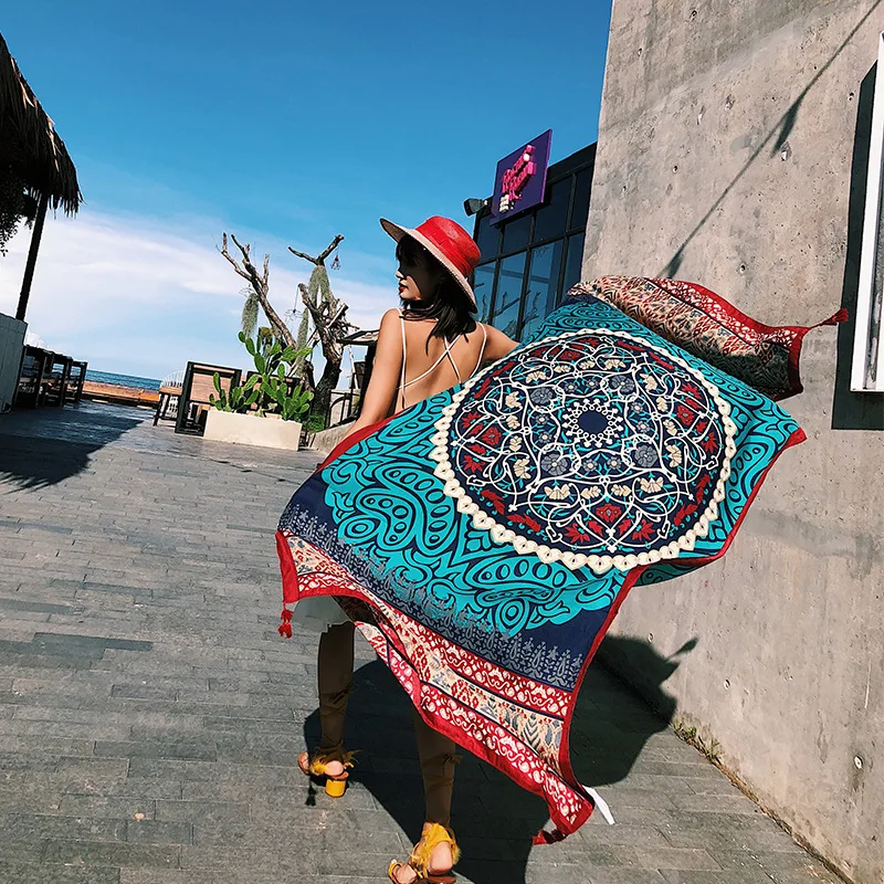2019 Fashion Summer Ethnic Print Cotton Scarf For Women Long Tassel Soft Wraps and Shawls Beach Hijab OverSize Female Foulard
2019 Fashion Summer Ethnic Print Cotton Scarf For Women Long Tassel Soft Wraps and Shawls Beach Hijab OverSize Female Foulard