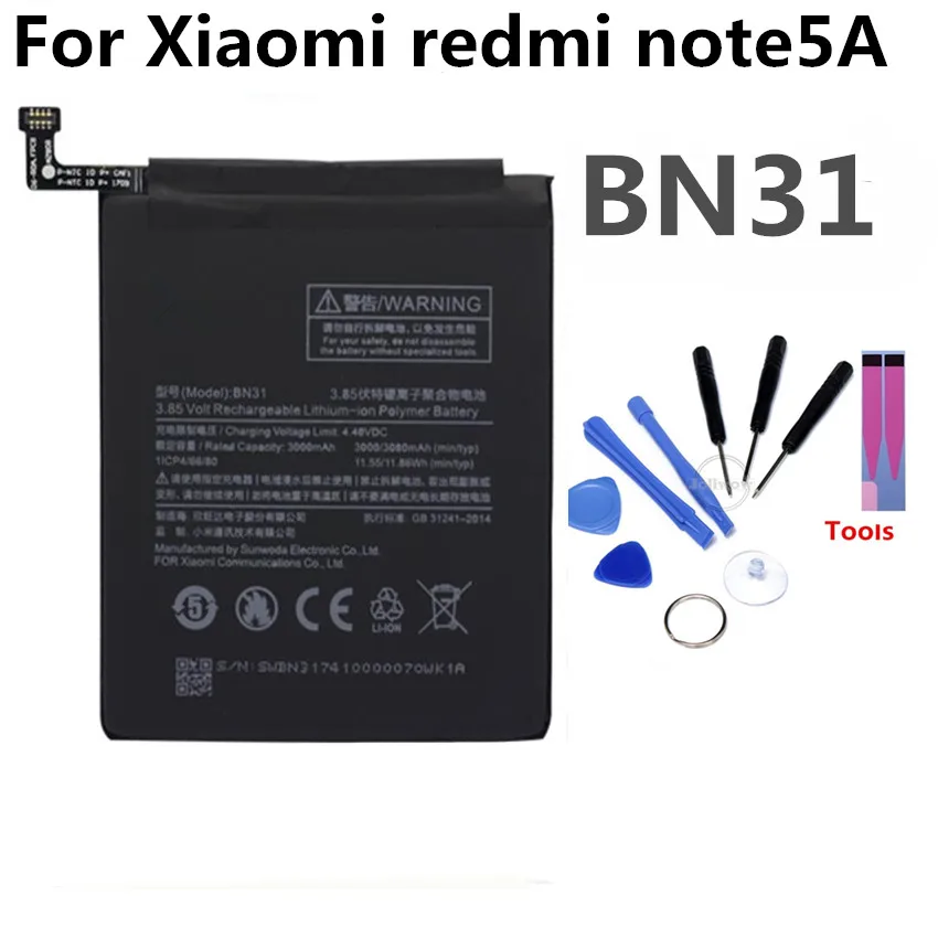 BN31 Mobile Phone Battery For Mi 5X Mi5X Redmi Note 5A / Pro Mi A1 Redmi Y1 Real Capacity 3080mAh Replacement Li-ion Battery
BN31 Mobile Phone Battery For Mi 5X Mi5X Redmi Note 5A / Pro Mi A1 Redmi Y1 Real Capacity 3080mAh Replacement Li-ion Battery