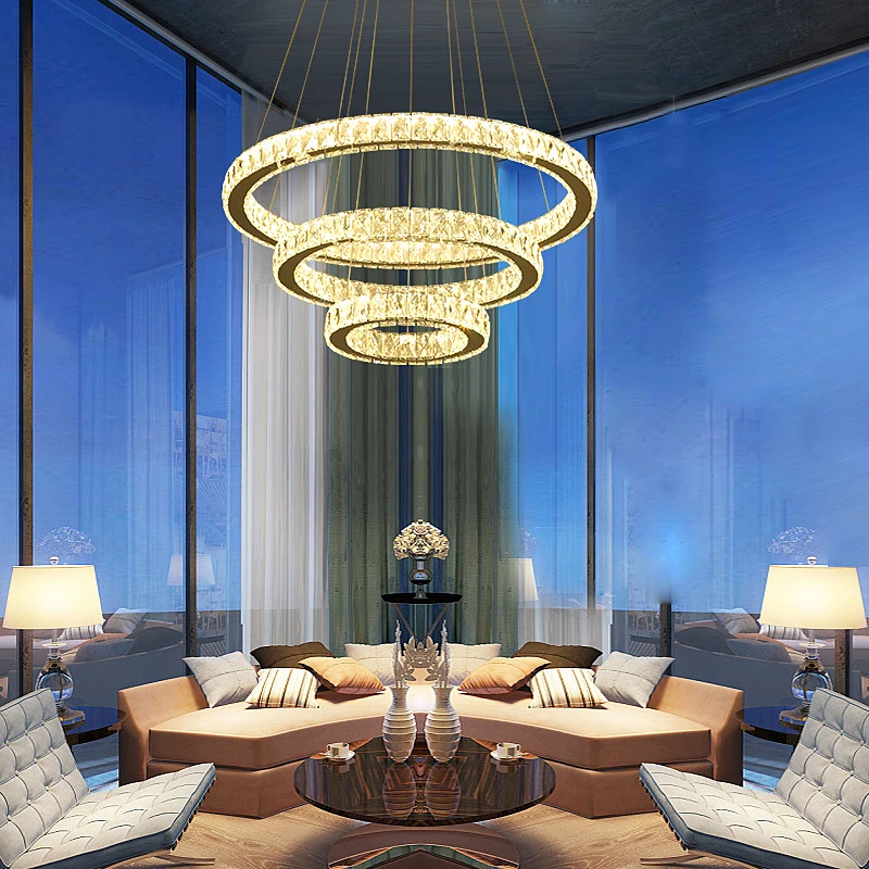Modern Crystal Led Pendant Chandelier Lamp Luxury Hanging Lamp 3Rings 70X50X30cm Mirror Stainless Steel Lighting Fixture
Modern Crystal Led Pendant Chandelier Lamp Luxury Hanging Lamp 3Rings 70X50X30cm Mirror Stainless Steel Lighting Fixture