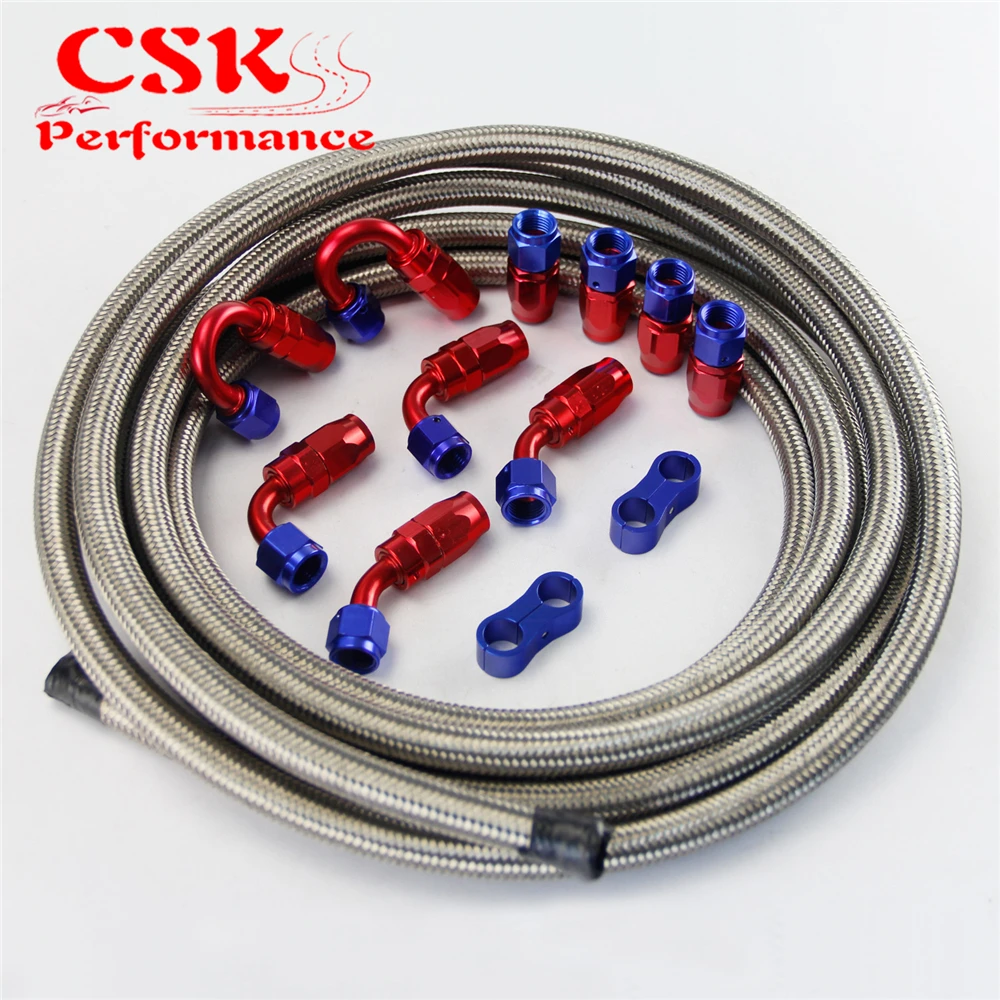 AN6 5M Stainless Steel /Nylon Braided Oil Line / Hose +Fitting Hose End Adaptor Kit Silver/Black
AN6 5M Stainless Steel /Nylon Braided Oil Line / Hose +Fitting Hose End Adaptor Kit Silver/Black