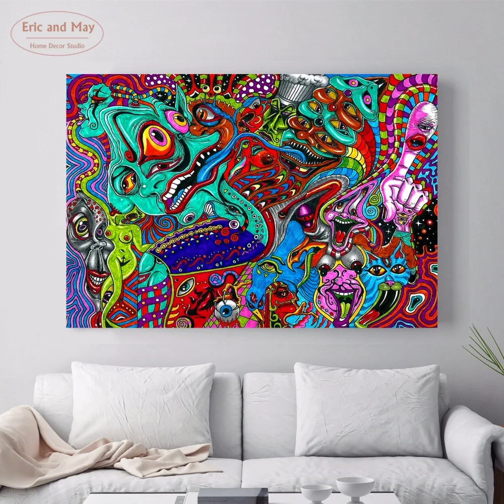 Psychedelic Eyes and Mouth Canvas Art Print Painting Poster Wall Pictures For Living Room Home Decoration Wall Decor No Frame
Psychedelic Eyes and Mouth Canvas Art Print Painting Poster Wall Pictures For Living Room Home Decoration Wall Decor No Frame