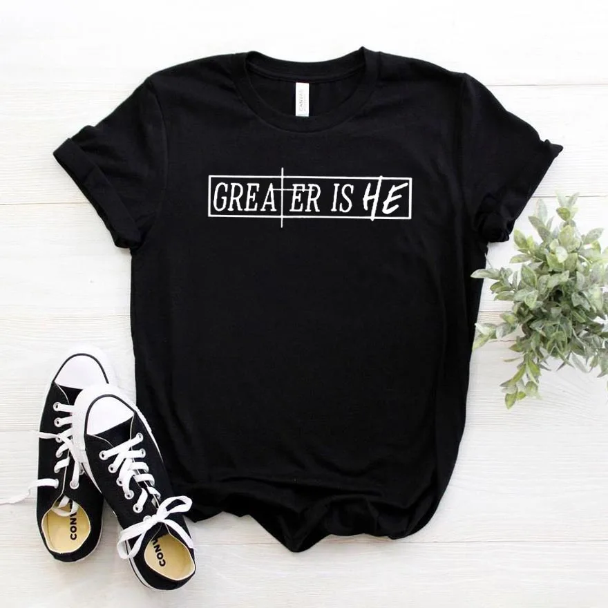Greater IS HE cross Print Women tshirt Cotton Casual Funny t shirt Gift For Lady Yong Girl Top Tee Drop Ship S-760
Greater IS HE cross Print Women tshirt Cotton Casual Funny t shirt Gift For Lady Yong Girl Top Tee Drop Ship S-760