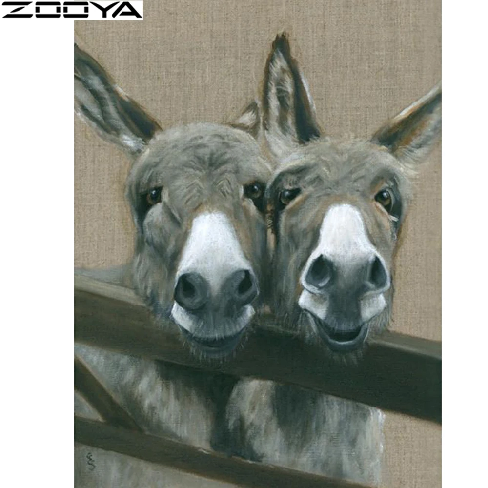 ZOOYA 5D сделай сам алмазная живопись полная квадратная/круглая картина с животными