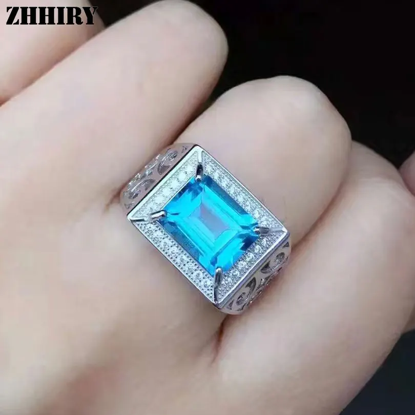 ZHHIRY Men Gemstone Rings Genuine Natural Topaz 925 Sterling Silver Man Ring Real Precious Blue Gemstone Fine Jewelry
ZHHIRY Men Gemstone Rings Genuine Natural Topaz 925 Sterling Silver Man Ring Real Precious Blue Gemstone Fine Jewelry