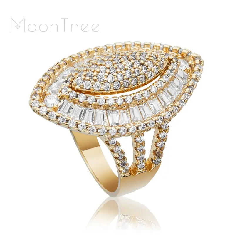 MoonTree/роскошное оливковое кольцо с супер полным микро покрытием и кубическим
