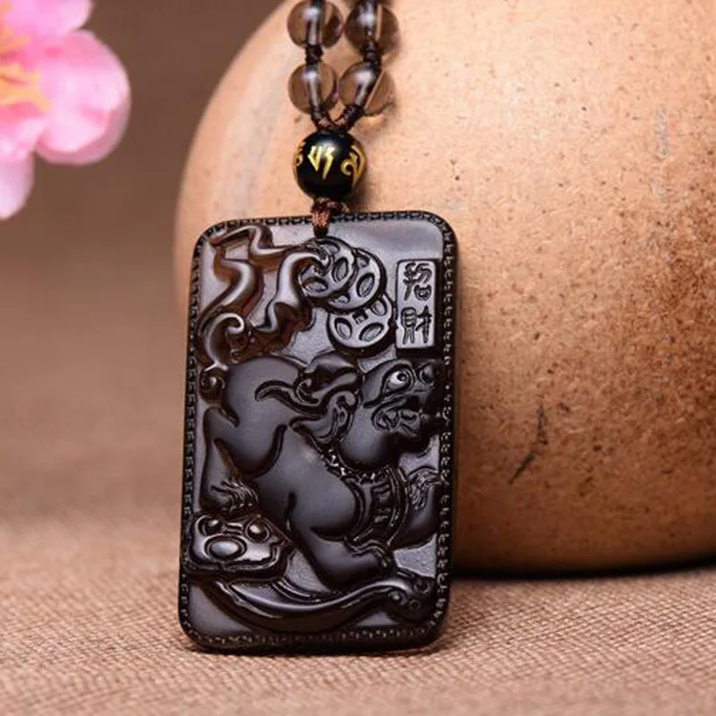 Fine Jewelry Natural Ice Obsidian Carved Brave Blessing Amulet Jade Pendants Fashion Charm Women Men Necklace
Fine Jewelry Natural Ice Obsidian Carved Brave Blessing Amulet Jade Pendants Fashion Charm Women Men Necklace