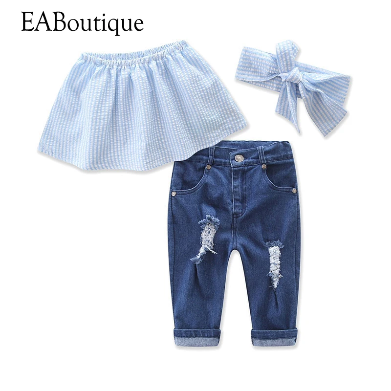 EABoutique/2017 г. летняя детская одежда модная для девочек Милая трубка топ футболка с