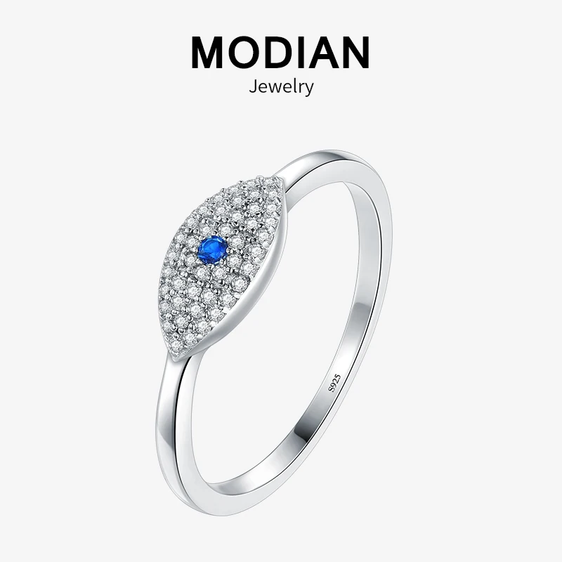 Modian новая распродажа 100% 925 Стерлинговое Серебро кубического циркония голубой