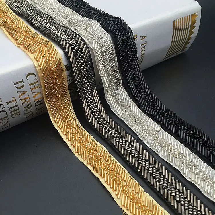 10Yards Gold Silver Beading Trims Beaded Ribbon For Sewing Clothing Collar Headdress Accessories Black Mesh Lace Decoration
10Yards Gold Silver Beading Trims Beaded Ribbon For Sewing Clothing Collar Headdress Accessories Black Mesh Lace Decoration