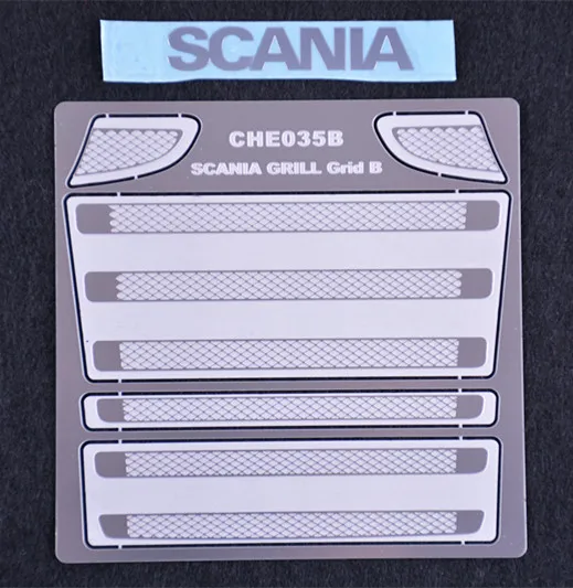 TAMIYA 1:14 trailer tractors SCANIA R470 R620 grille metal logo stickers Simulated intake grille
TAMIYA 1:14 trailer tractors SCANIA R470 R620 grille metal logo stickers Simulated intake grille