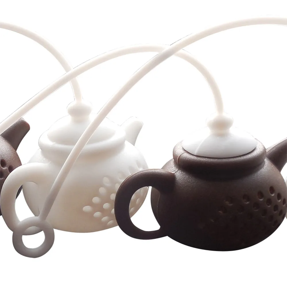 Детали о ситечке для заваривания чая в форме чайника силиконовый чайный пакетик