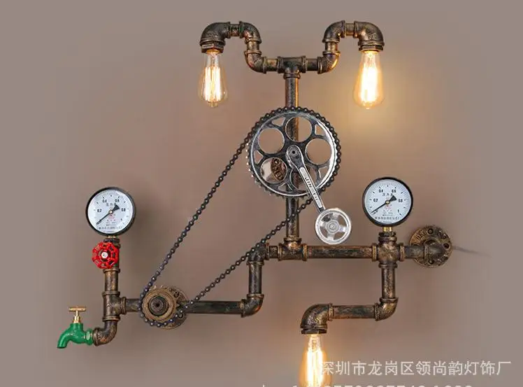 Vintage Wall Lamps Loft Industrial Wheel Water Pipe Wall Light Retro Lighting Fixture for Restaurant Bar dinning room
Vintage Wall Lamps Loft Industrial Wheel Water Pipe Wall Light Retro Lighting Fixture for Restaurant Bar dinning room