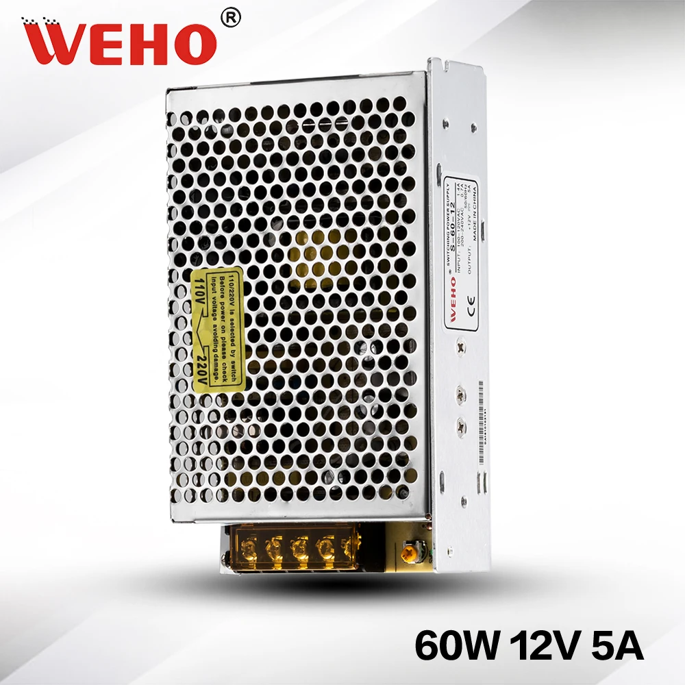 (S-60-12/24) ISO9001 CE Rohs Approved 60W 12V 24VSwitching Power Supply 60W AC Single Output DC 12V 5A
(S-60-12/24) ISO9001 CE Rohs Approved 60W 12V 24VSwitching Power Supply 60W AC Single Output DC 12V 5A