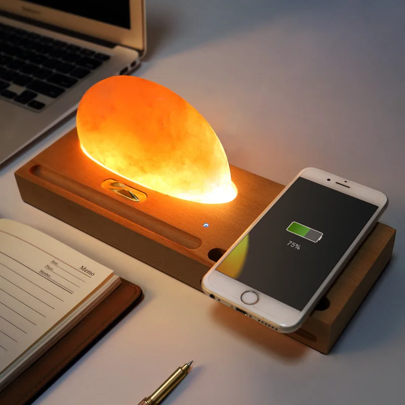 Ore Salt Lamp Atmosphere LED Lamp Qi Wireless Charging Pad Cell Phone Charger Holder Stand Foldable Desktop Light for iPhone X8
Ore Salt Lamp Atmosphere LED Lamp Qi Wireless Charging Pad Cell Phone Charger Holder Stand Foldable Desktop Light for iPhone X8